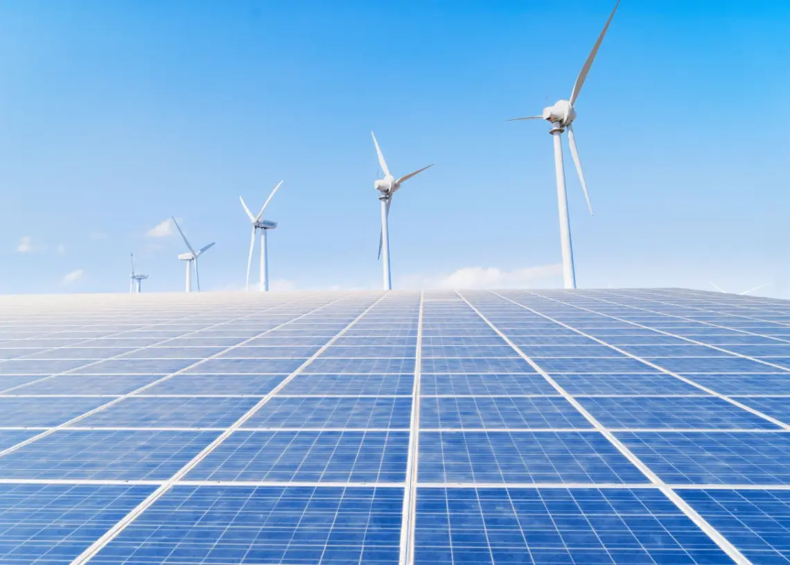 sustainable energy solar panels and wind turbines