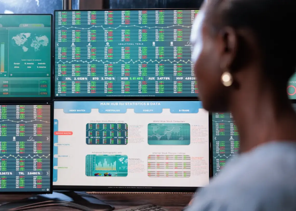 close up shot of african american forex stock mark