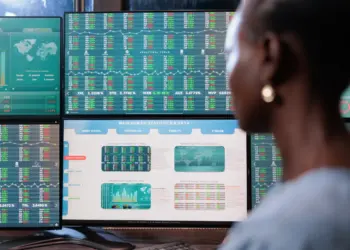 close up shot of african american forex stock mark