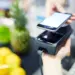 contactless payment with smart phone at checkout