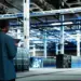 data center computer scientist coding on tablet