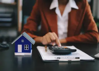 real estate broker agent presenting and consult