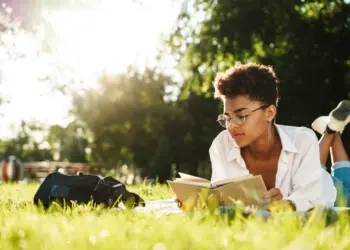 woman lying outdoors
