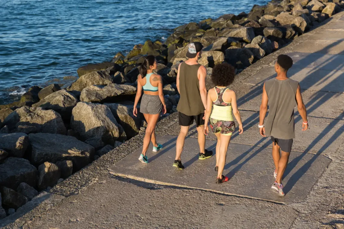 group walks together