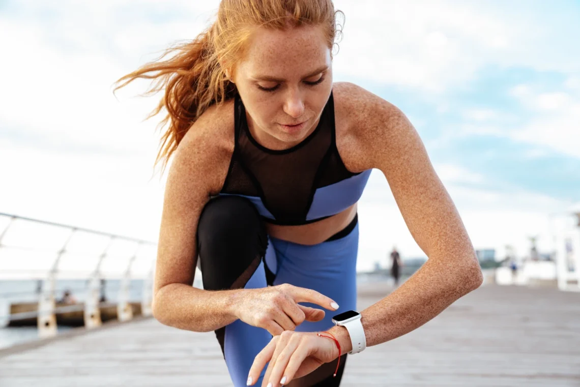 smart watch on pier outdoors