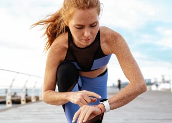 smart watch on pier outdoors