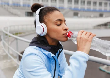 woman drinks water
