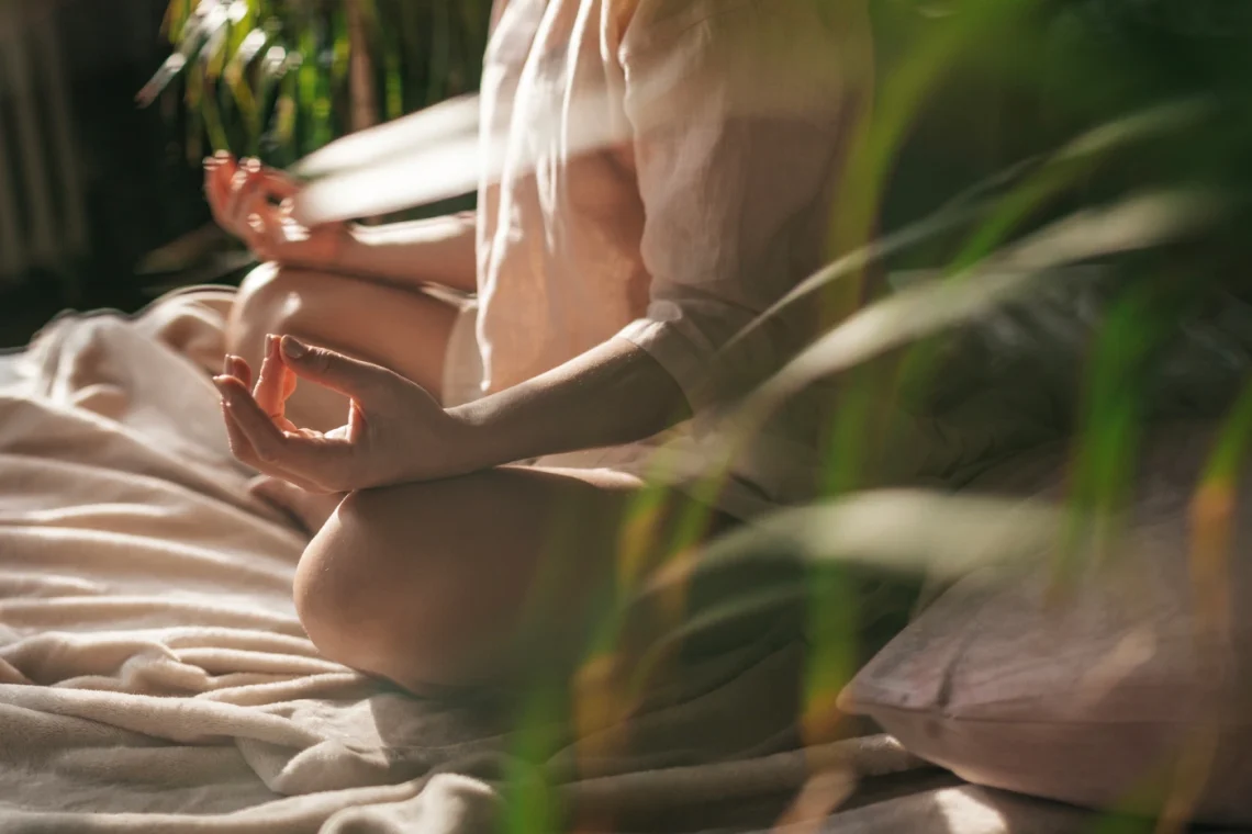 woman meditates