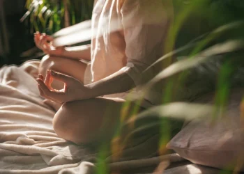 woman meditates