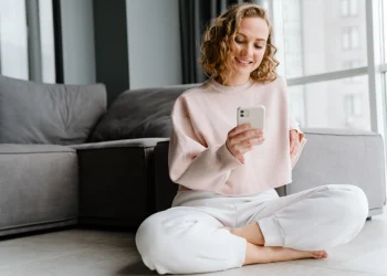 woman relaxing at home