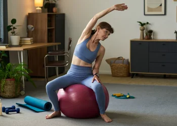 woman stretching