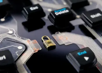 computer security concept on a circuit board