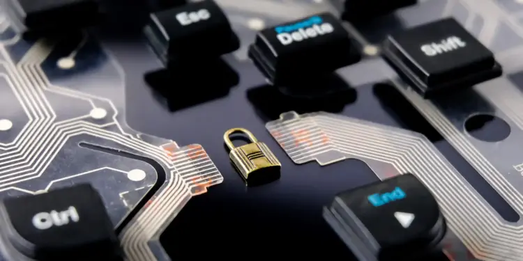 computer security concept on a circuit board