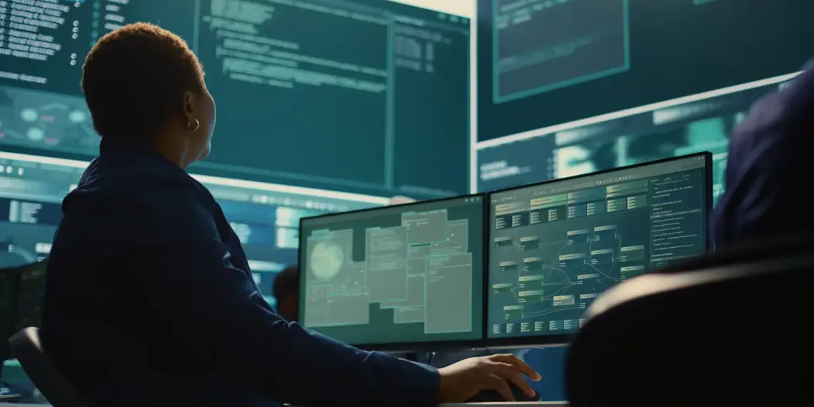 cyber security expert working on encryption