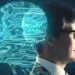 technology concept with man and digital brain image