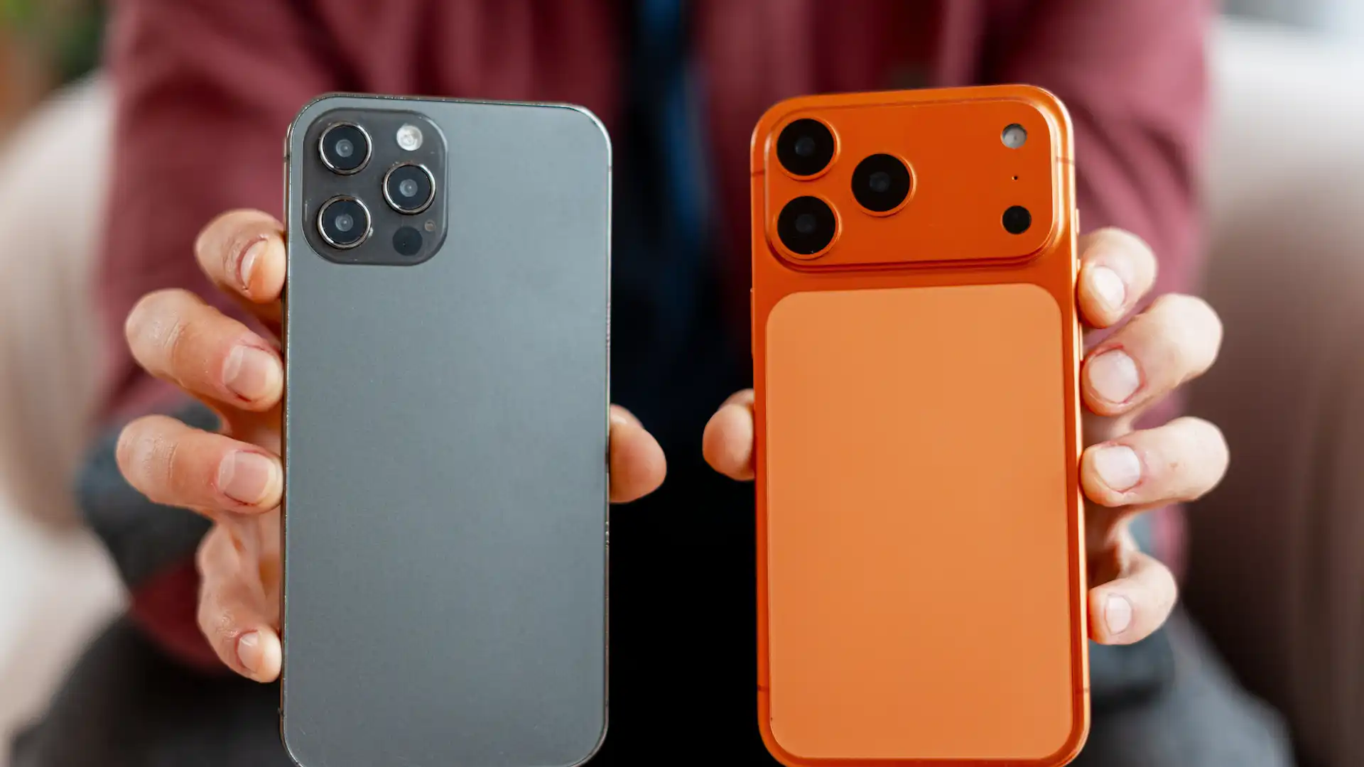 hands holding new mobile phones technology innova