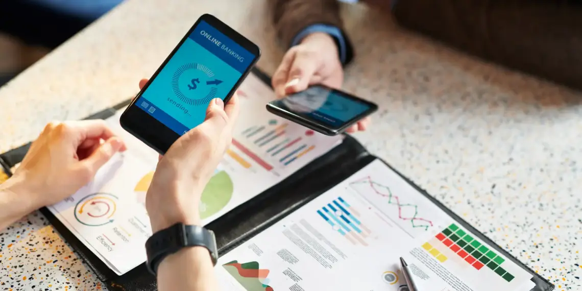 making online transaction via bank mobile app