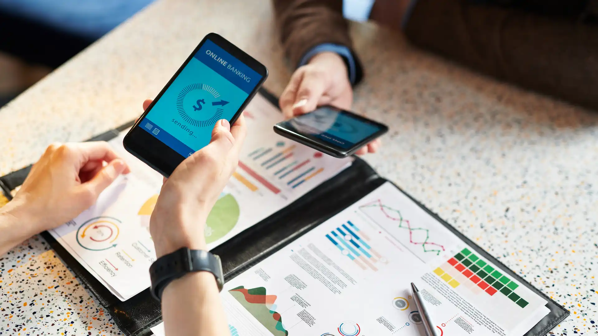 making online transaction via bank mobile app